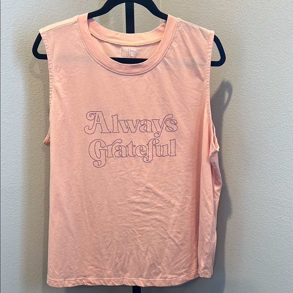 Time and Tru coral color Boxy Muscle Tee